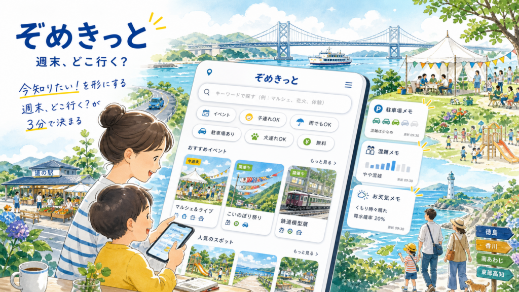 「今知りたい！」を形にするおでかけ意思決定ツール「ぞめきっと」を作っています